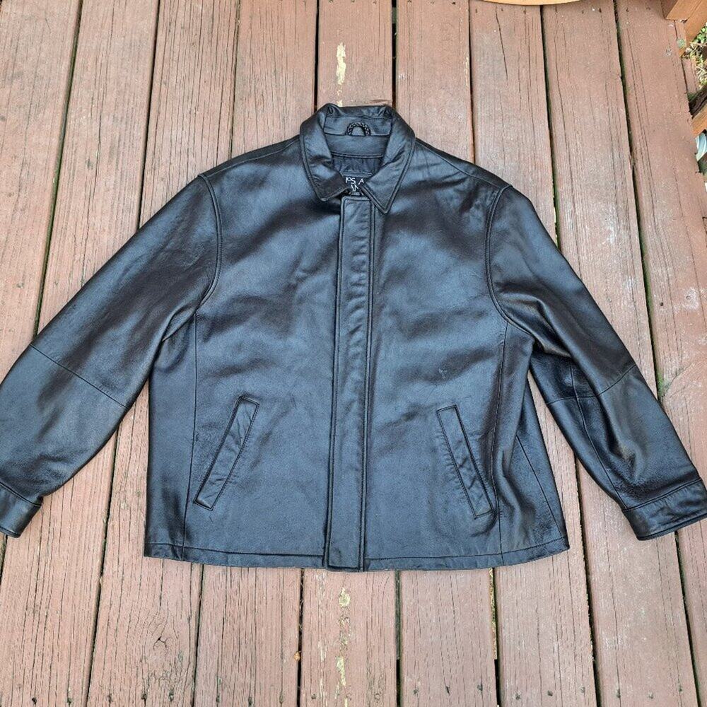 %Jos A Bank Men's Leather Jacket XL